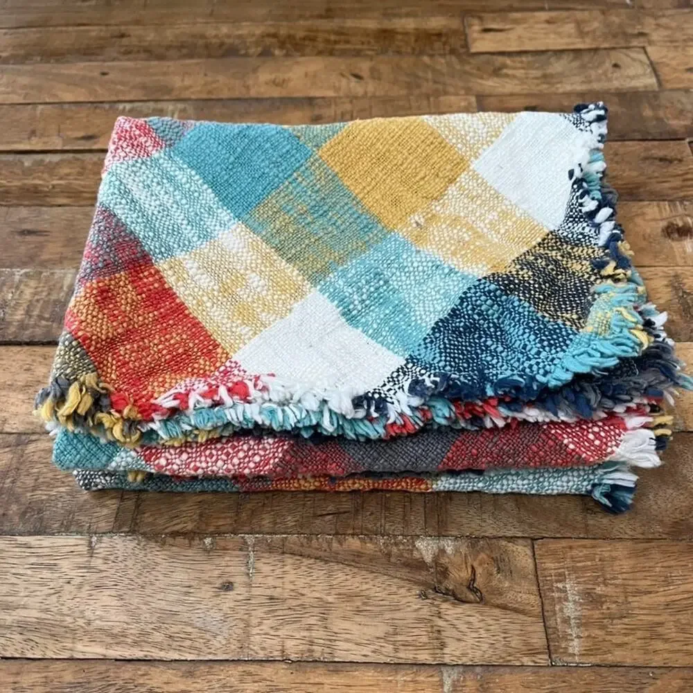 Threshold Cotton Multi-Color Woven Plaid Placemats 18
